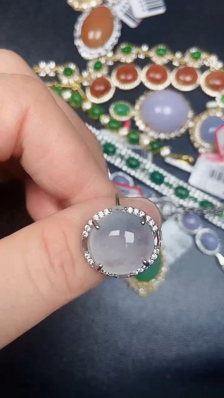 银S925镶嵌戒指翡翠3390