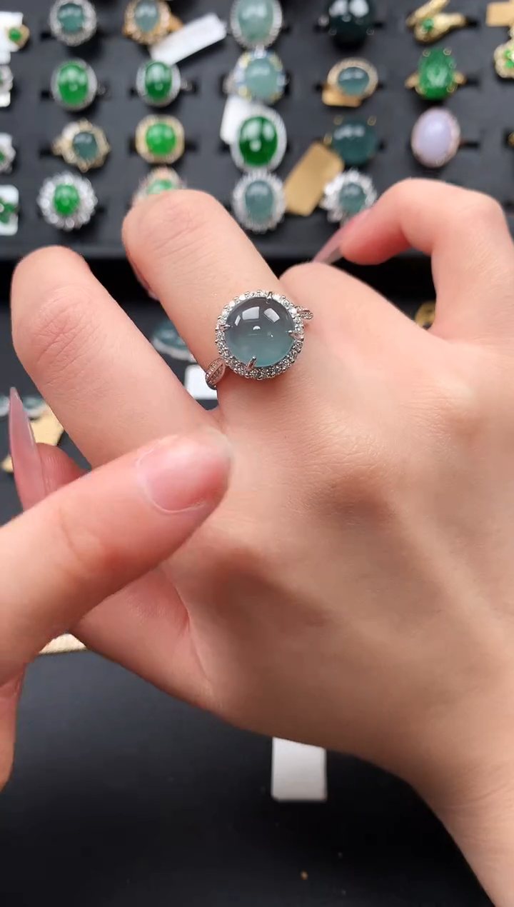 【闪购商品】翡翠戒指银S925镶嵌512341