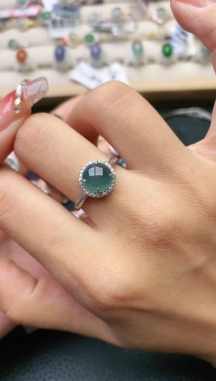 【闪购商品】翡翠戒指银S925镶嵌11111