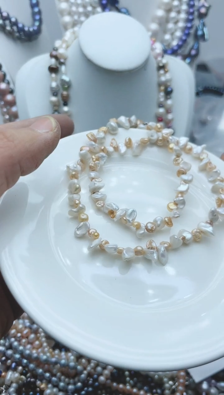 【闪购商品】淡水珍珠颈饰钛钢1