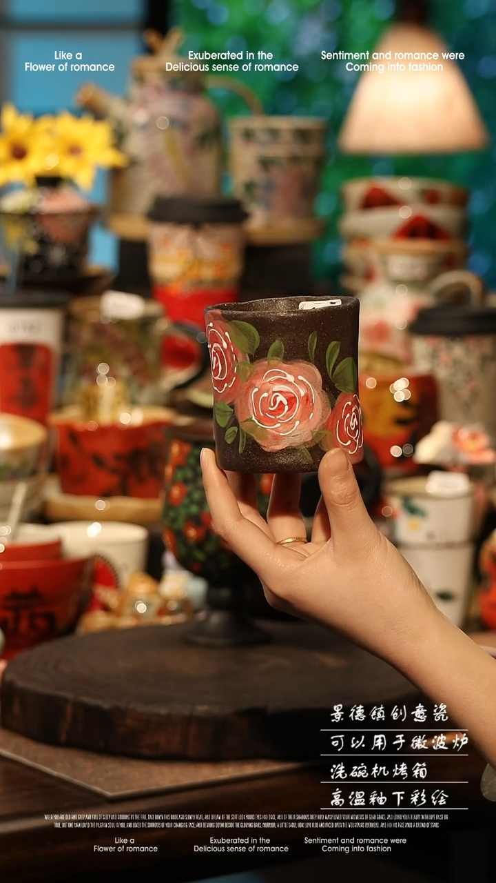 陶瓷景德镇高温釉下彩手工手绘款式@A0116@