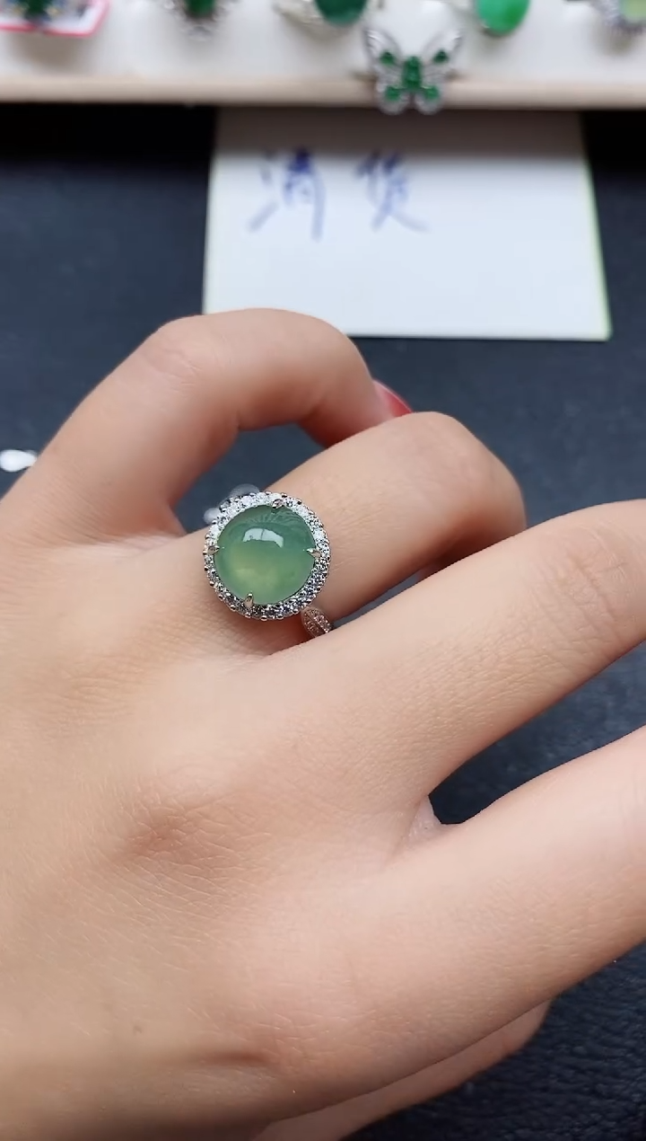 【闪购商品】翡翠戒指银S925镶嵌11111