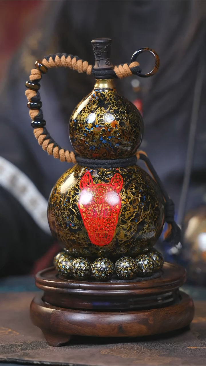 【闪购商品】YF180漆艺酒葫芦不包手串及旋转底座