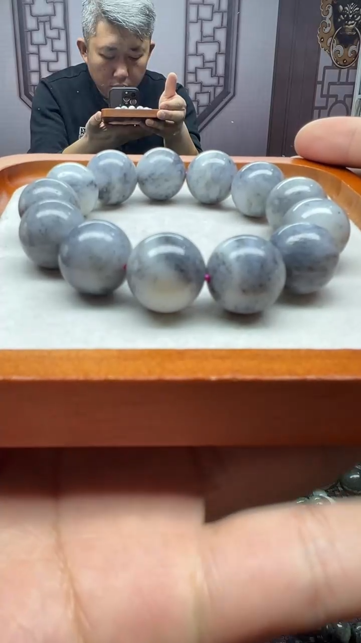 【闪购商品】和田玉手串未镶嵌点墨青花卡18多样性拍一发一