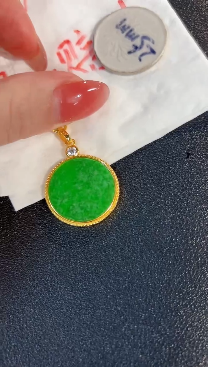 【闪购商品】翡翠颈饰银S925镶嵌缅料A货/支持复检/一件