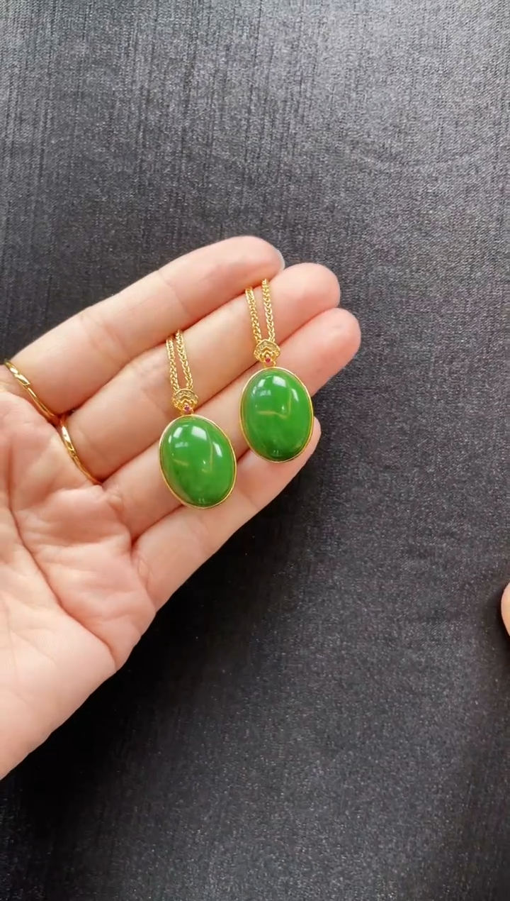 吊坠(不含链)银S925镶嵌和田玉多样性发一