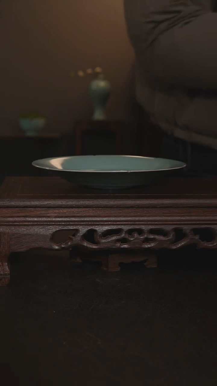 摆件瓷仿古手工折腰盘