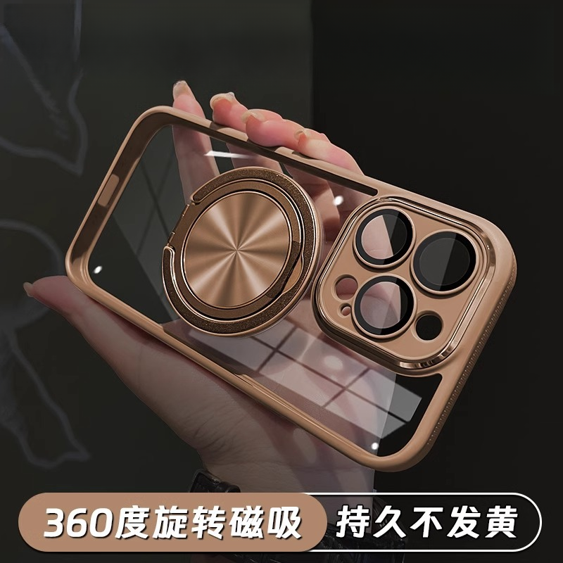 适用苹果16手机壳iphone15保护套14promax旋转磁吸支架13新款高级