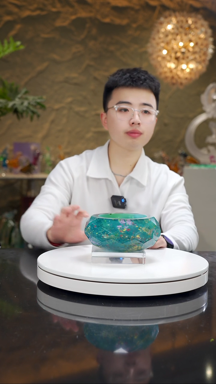 琉璃手工艺品莫奈系列切面果碗