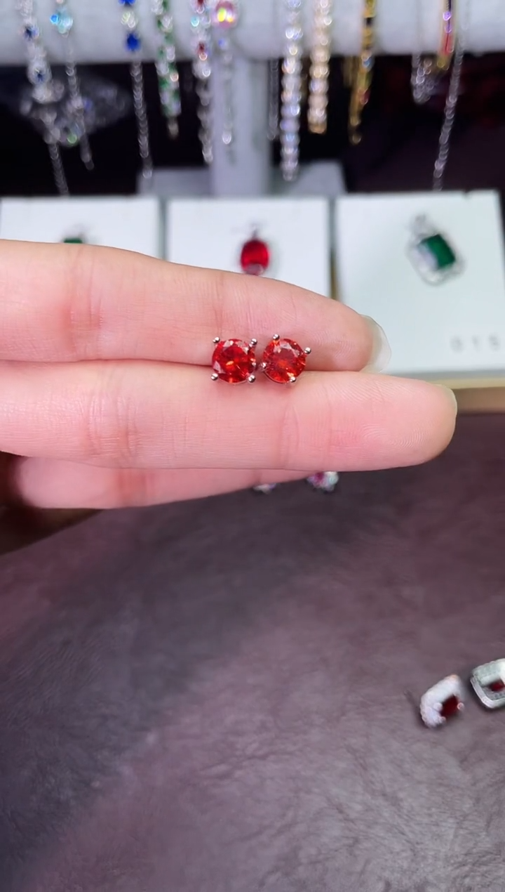 合金合成钻石芬达耳钉