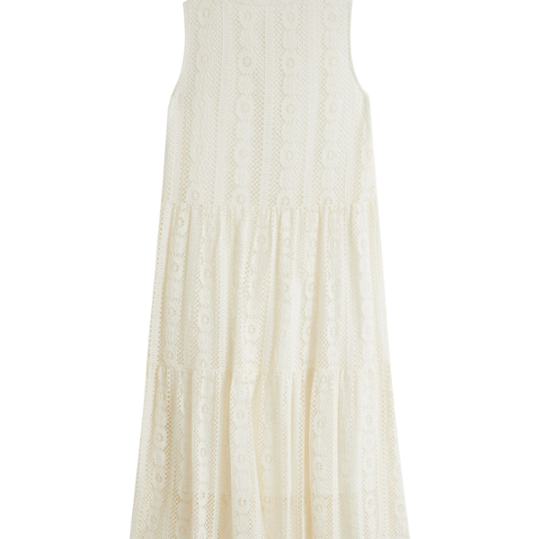 【年终狂欢季】茵曼春季法式镂空细带连衣裙无袖A摆气质显瘦中长裙