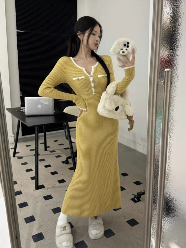 厚款女毛针织衫法式气质针织衫显瘦长袖秋冬设计感网红