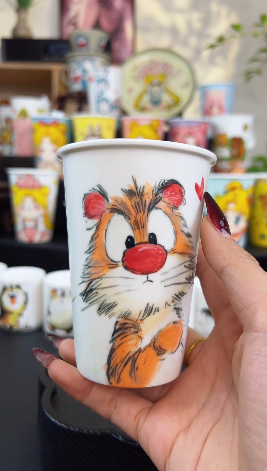 【闪购商品】摆件笙笙漫 手工手绘陶瓷杯杯