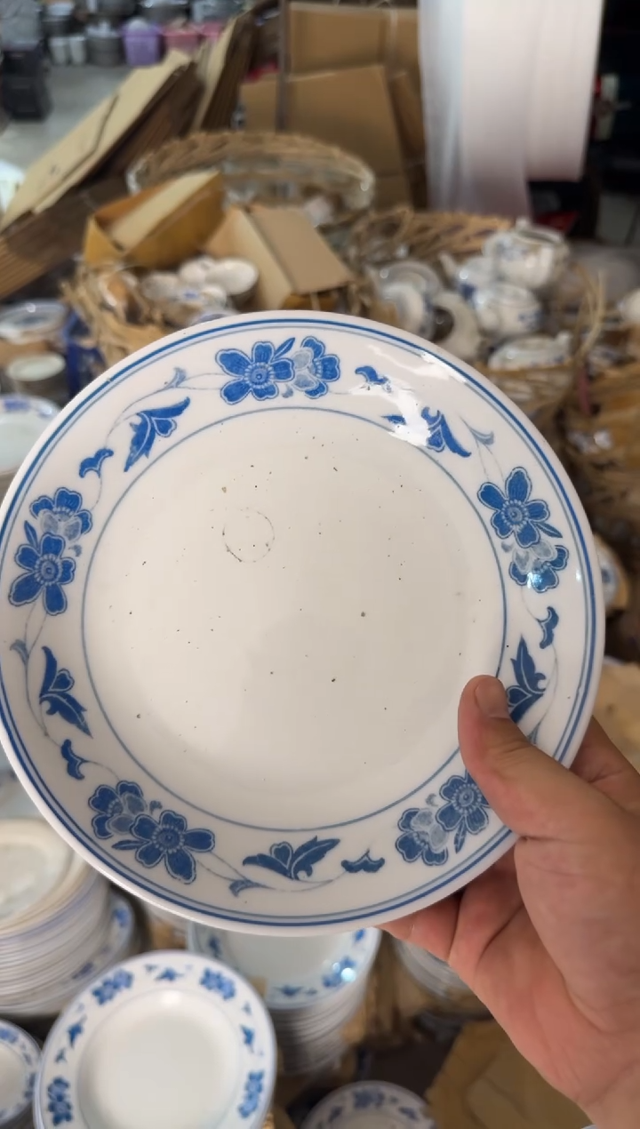 摆件蓝海棠窝盘21厘米有瑕请慎拍