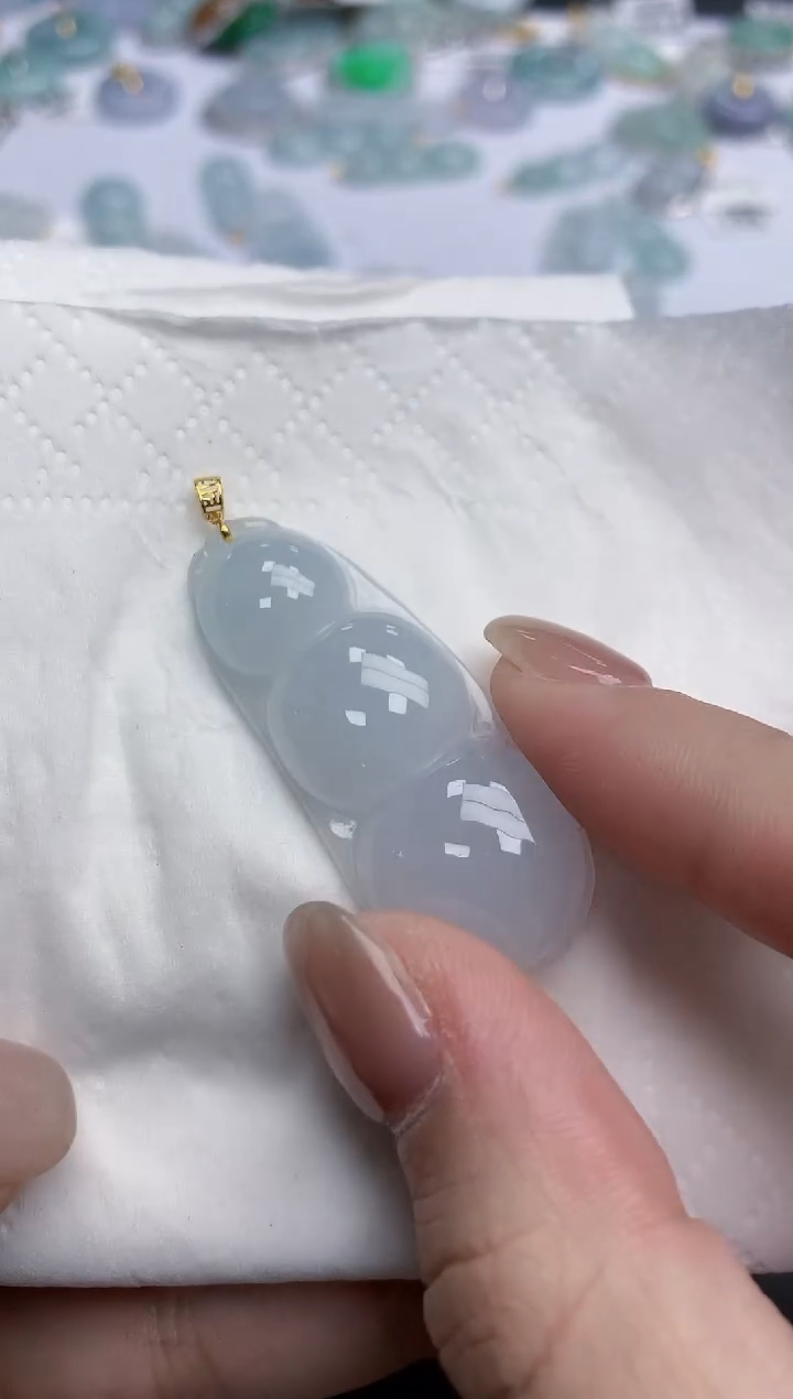 【闪购商品】翡翠颈饰18K金镶嵌天然缅甸翡翠A货