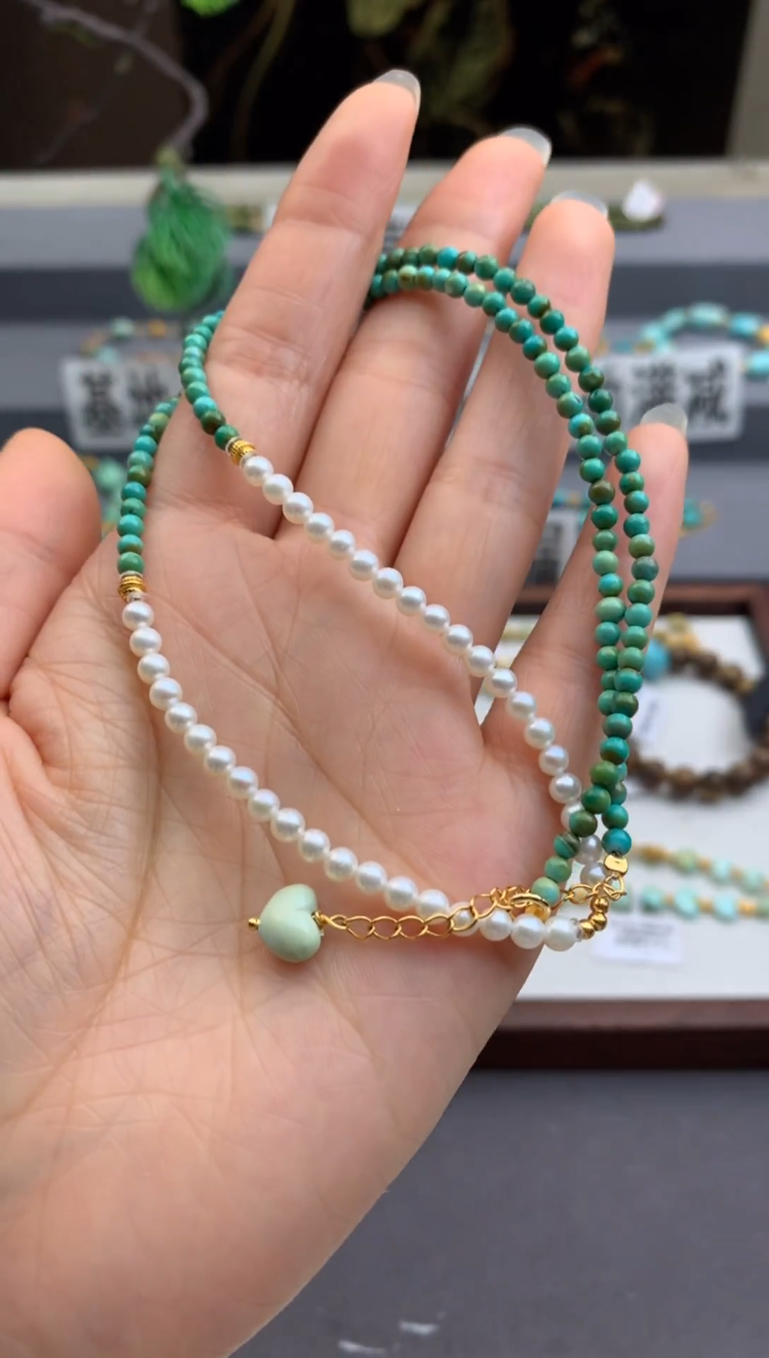 未镶嵌绿松石多圈茜.B113