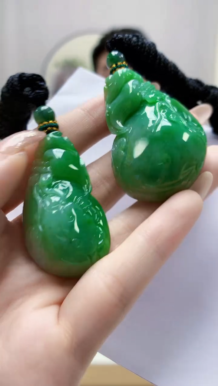 未镶嵌定制翡翠5028jw-毛货挂件一对91