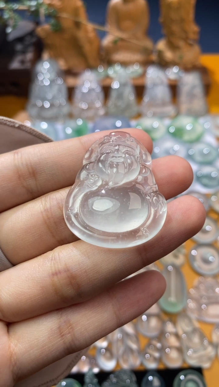 【闪购商品】定制翡翠未镶嵌财神爷37*29.8*6.8