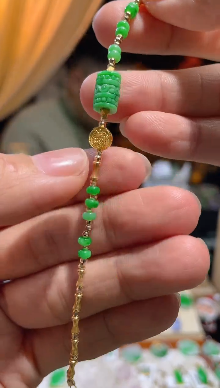 【闪购商品】翡翠颈饰18K金镶嵌假一赔三