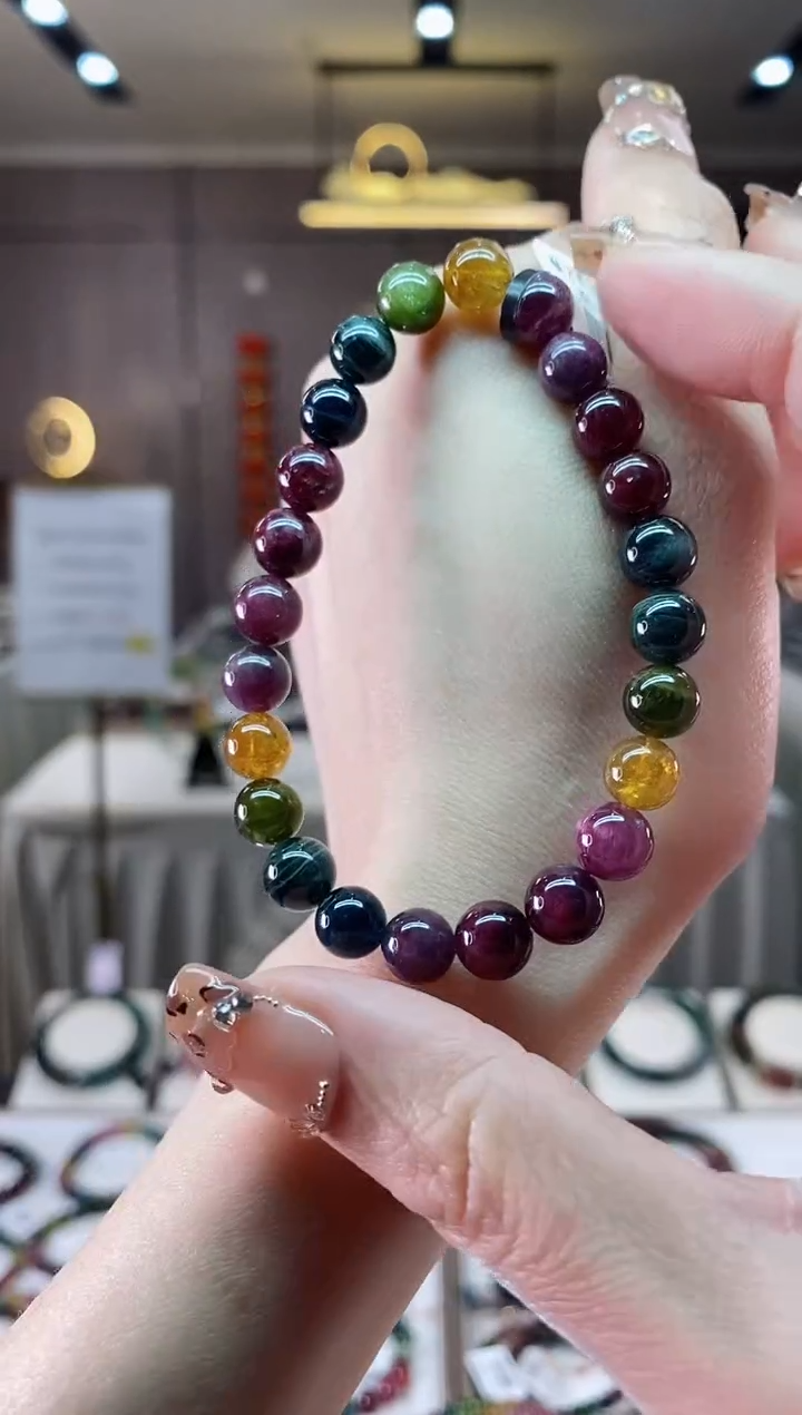 【闪购商品】碧玺单圈手串7mm+未镶嵌一物一证dan