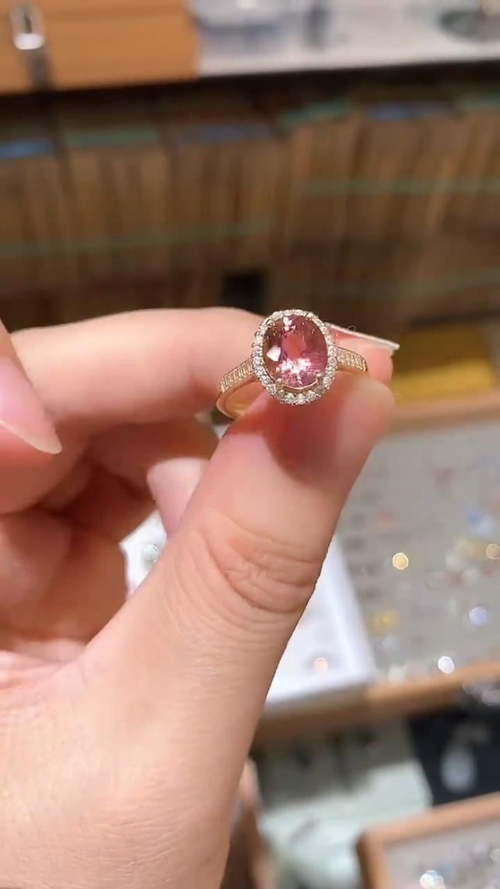 【闪购商品】碧玺戒指银S925镶嵌戒指