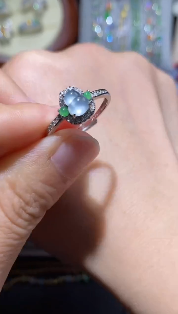 银S925镶嵌戒指翡翠48小时鉴赏期