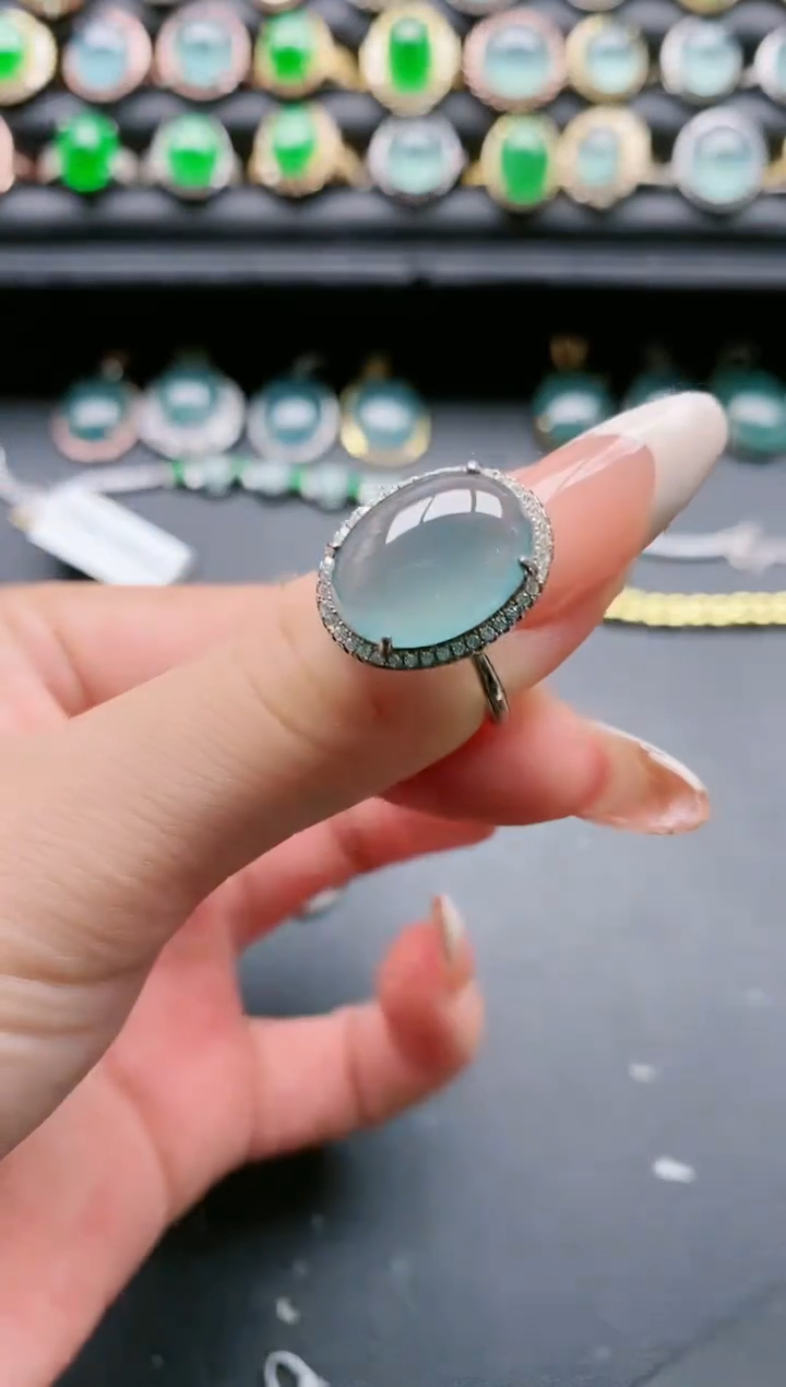 【闪购商品】翡翠戒指银S925镶嵌111111