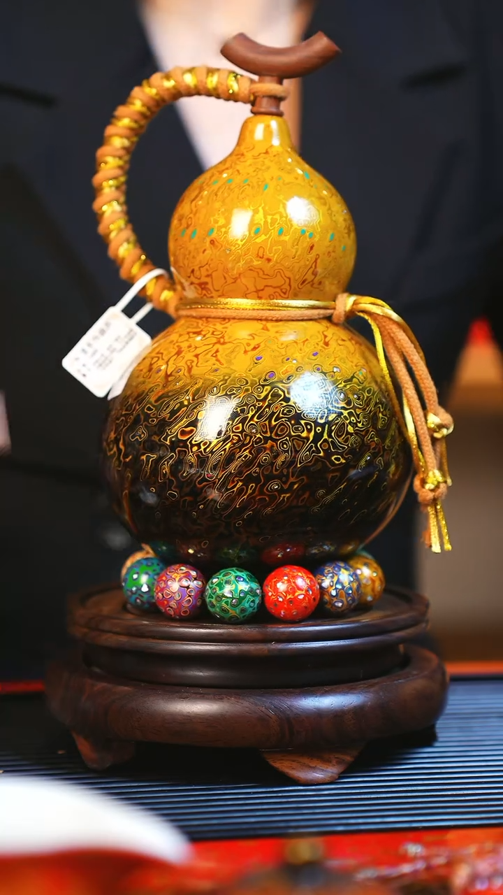 【闪购商品】JN062漆艺酒葫芦不包手串及旋转底座