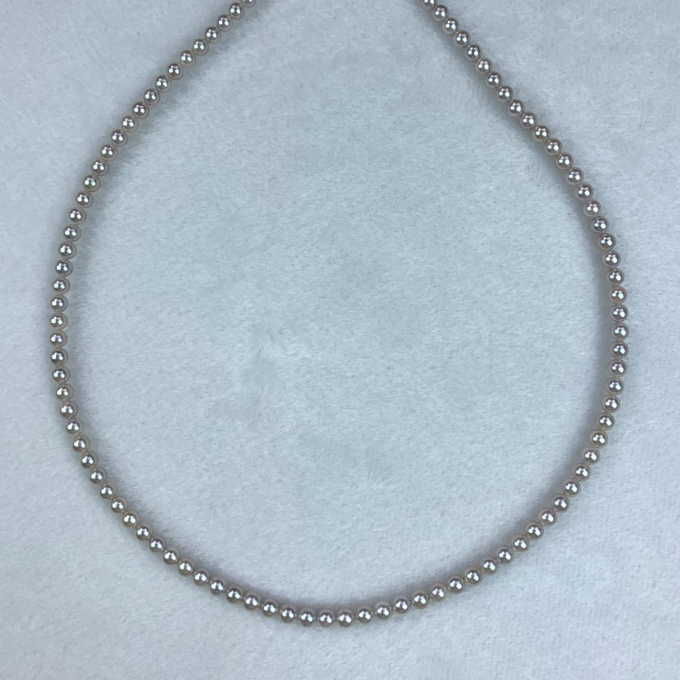 【彩雲珠级别】海水珍珠AKOYA珍珠珠串4-4.5mm真多麻天然色送人礼物