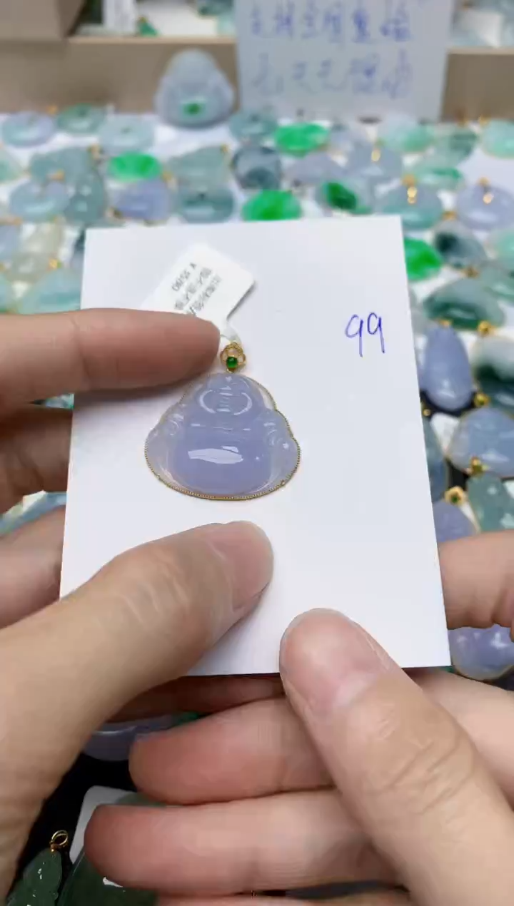 【闪购商品】翡翠颈饰18K金镶嵌99天然翡翠A货  