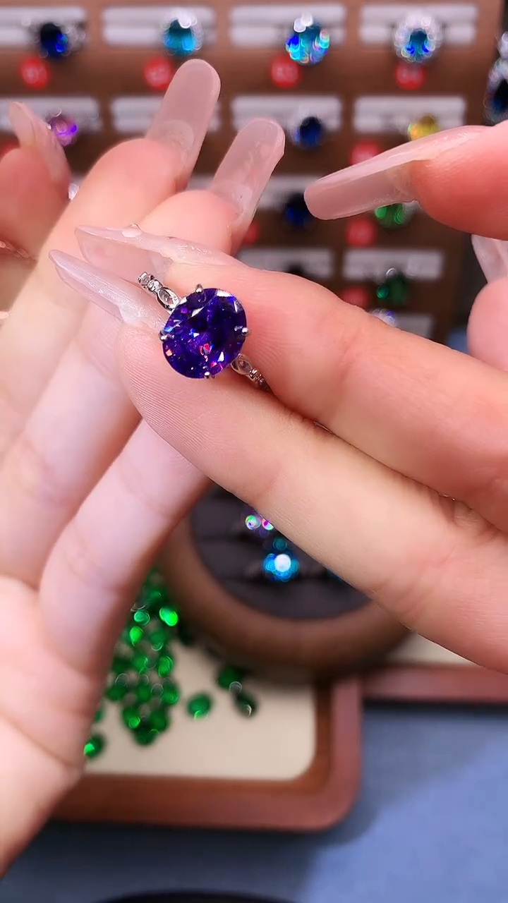 银S925镶嵌戒指碧玺......