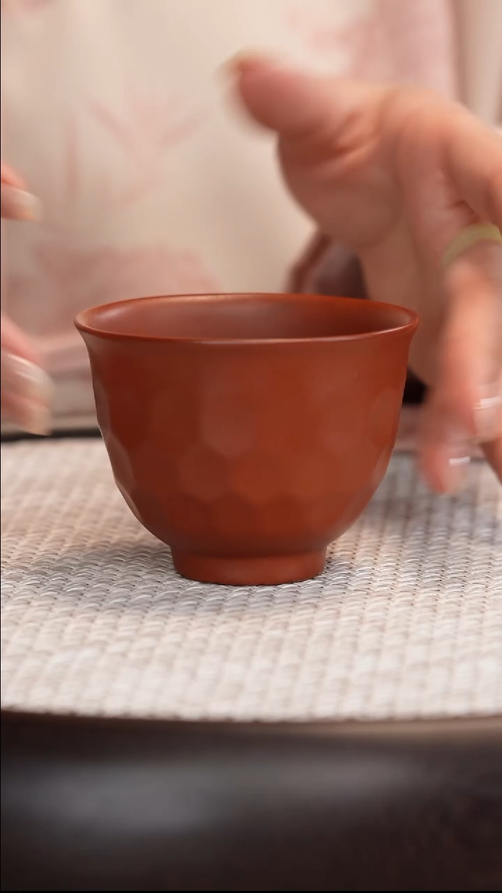 紫砂茶具大红袍莲菱花杯