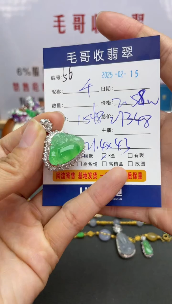 【闪购商品】翡翠颈饰18K金镶嵌翡翠