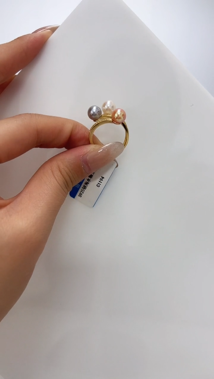 【闪购商品】海水珍珠DA银S925镶嵌c1194 海水珍珠戒指 