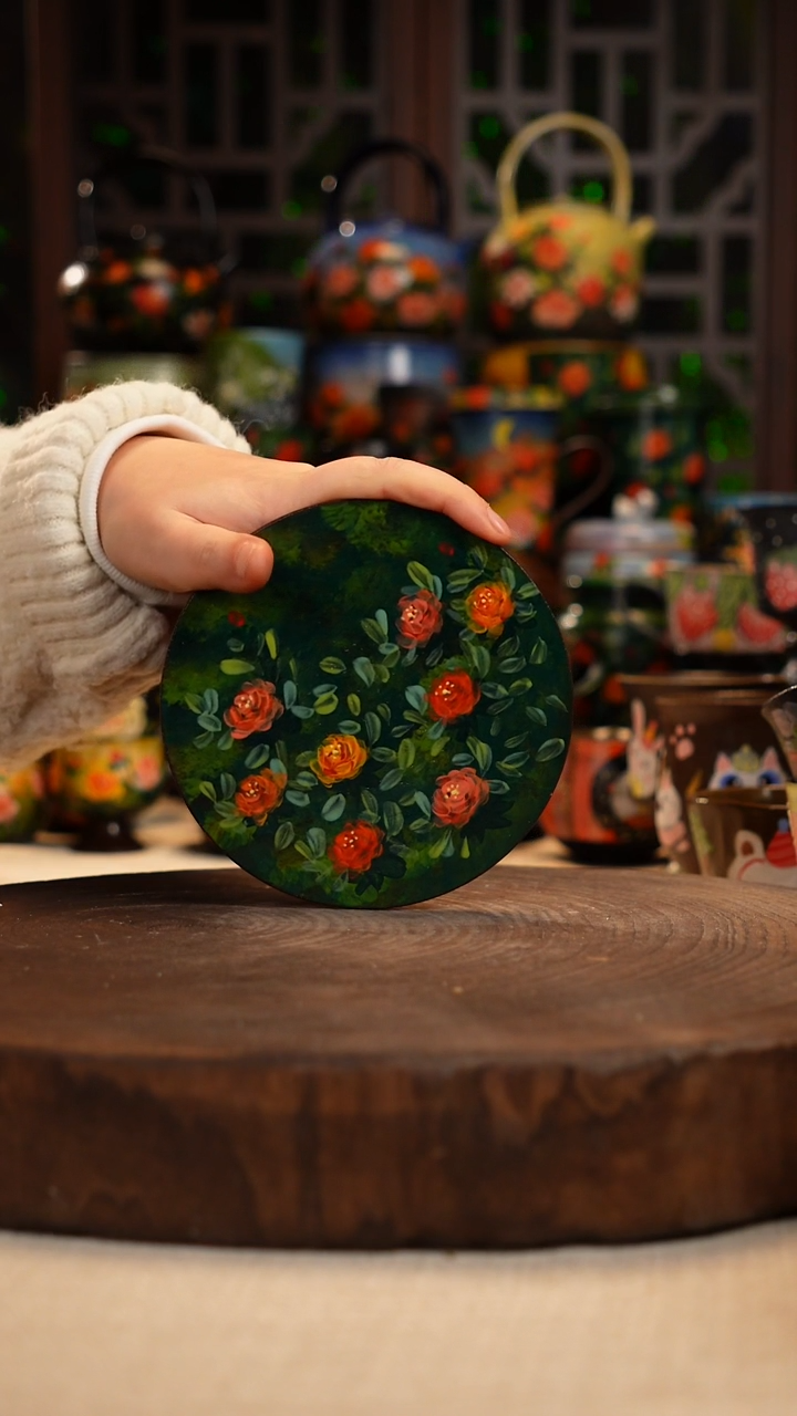 油画 手绘釉下彩