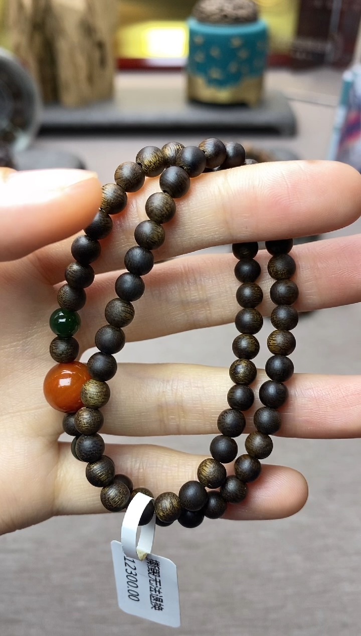 【闪购商品】沉香手串越南顺化紫棋糖结料0.5双圈沉水＋配饰