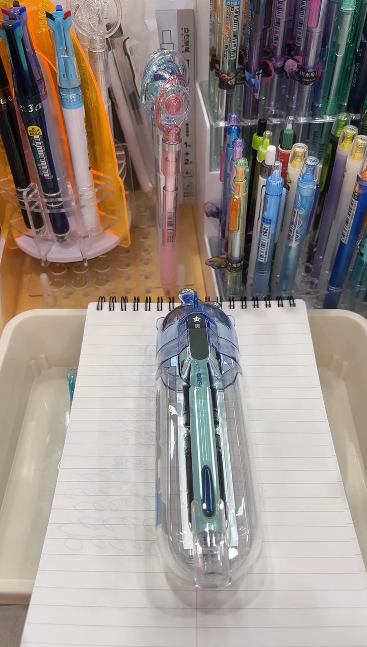 石头DS-7144钢笔套装EF尖(黑色)浅蓝杆_带芯1+4--1套