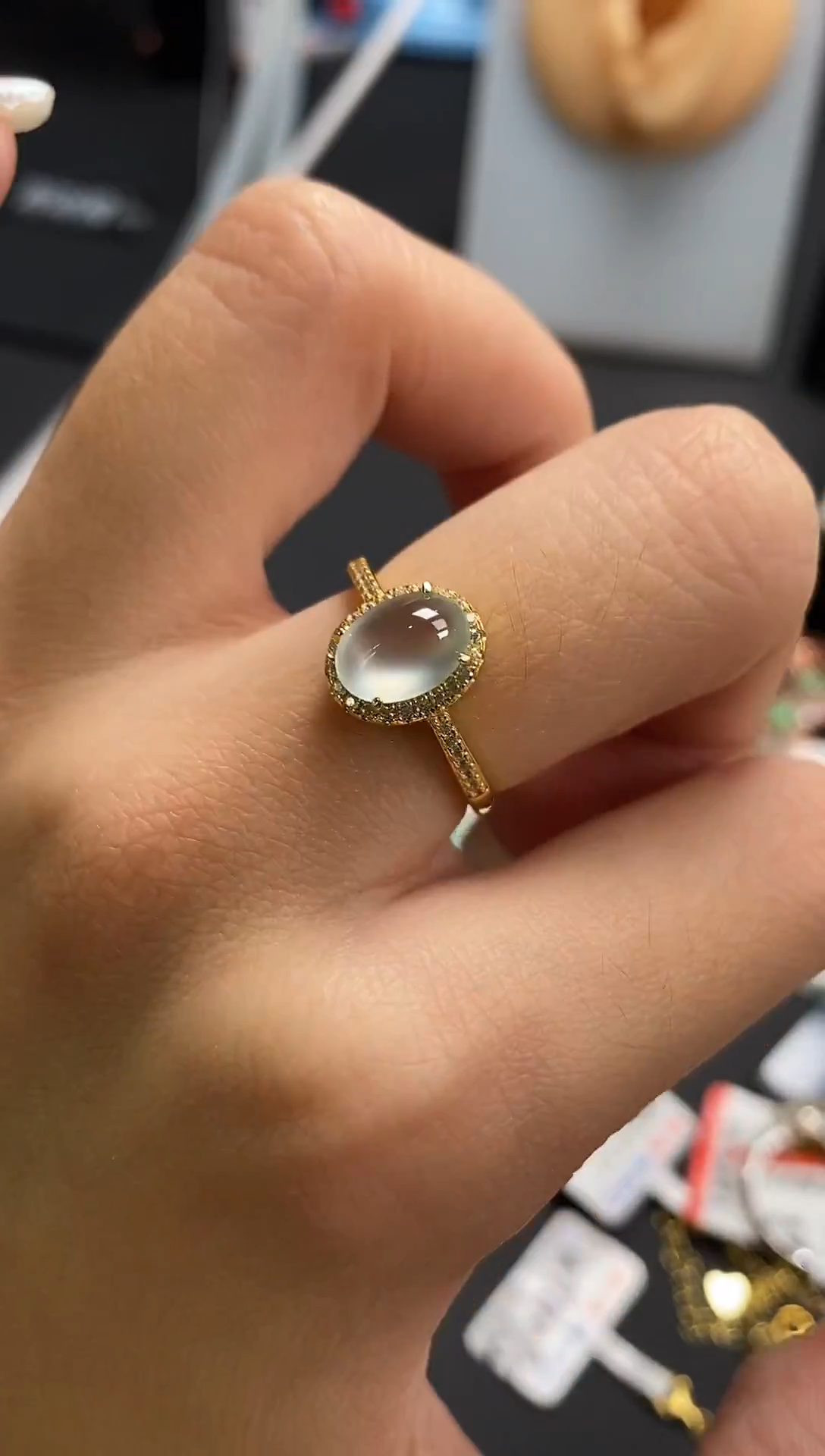 银S925镶嵌戒指翡翠天然A货翡翠39