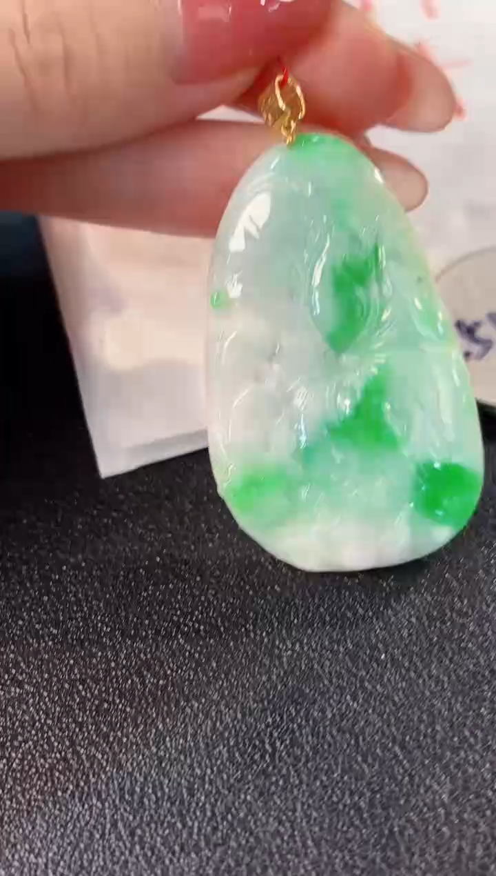 【闪购商品】翡翠颈饰18K金镶嵌 缅料A货/支持复检/一件