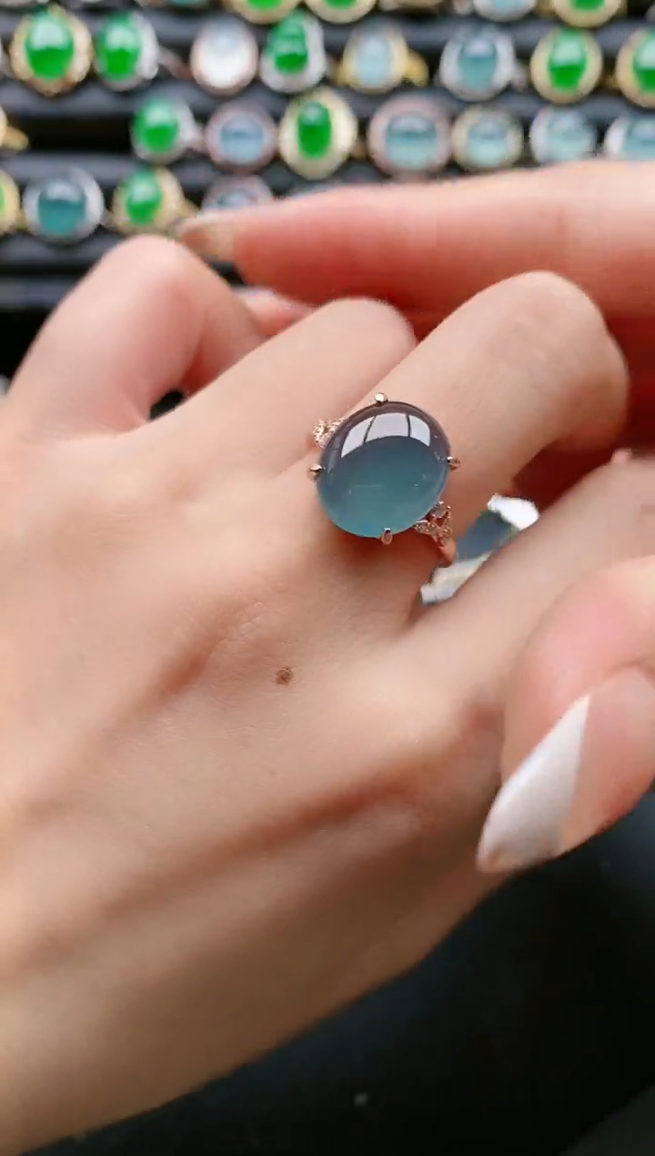 【闪购商品】翡翠戒指银S925镶嵌111111