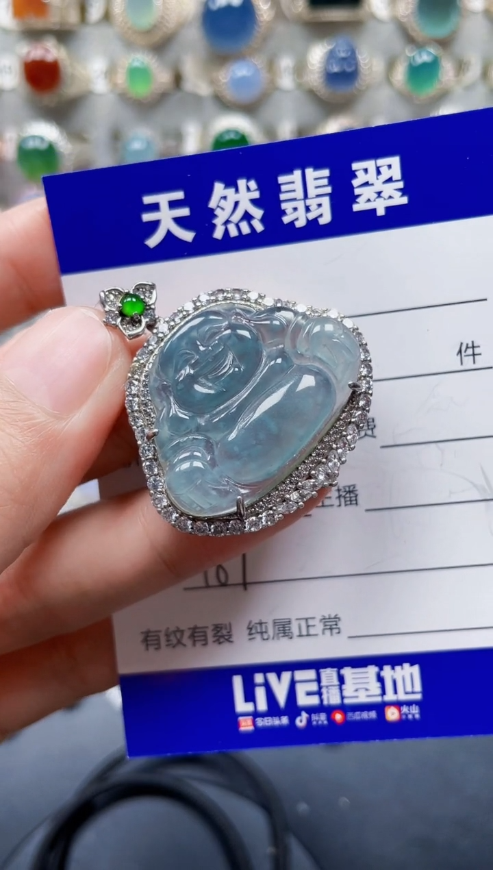 颈饰银S925镶嵌翡翠189