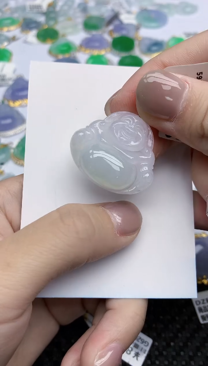 【闪购商品】翡翠挂件18K金镶嵌天然翡翠A货