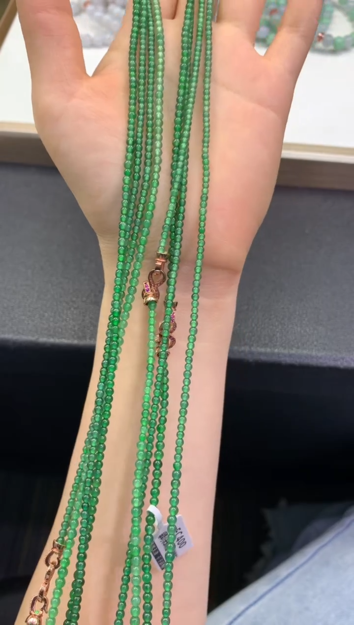 【闪购商品】翡翠颈饰未镶嵌FC400 翡翠小米珠项链 多样性发其一