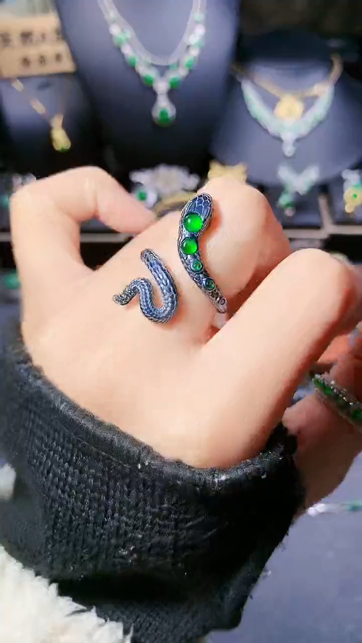 【闪购商品】翡翠戒指银S925镶嵌戒指