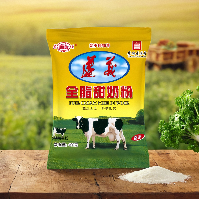 遵义乳业经典袋装奶粉（全脂甜奶粉400g*1袋）早餐必备营养奶