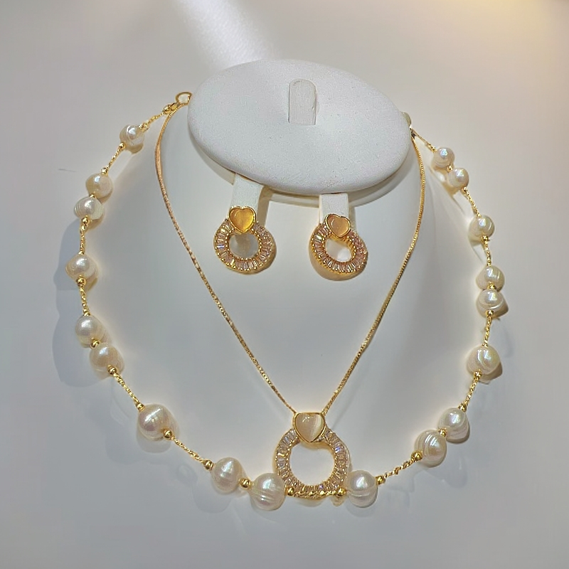 铜合金仿珍珠项链 铜合金仿珍珠项链气质百搭精致时尚 2层项链008