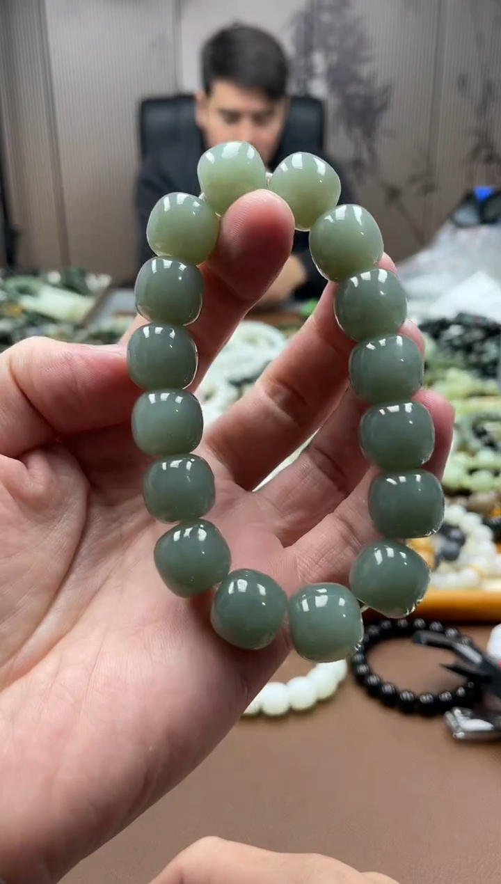 未镶嵌手串和田玉新疆且末蓝14老型
