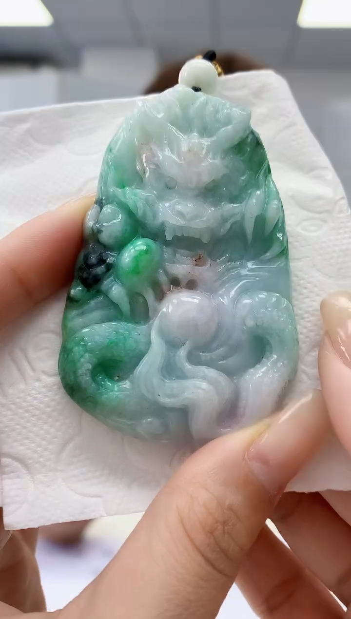 【闪购商品】定制翡翠未镶嵌4868lr-毛货挂件86