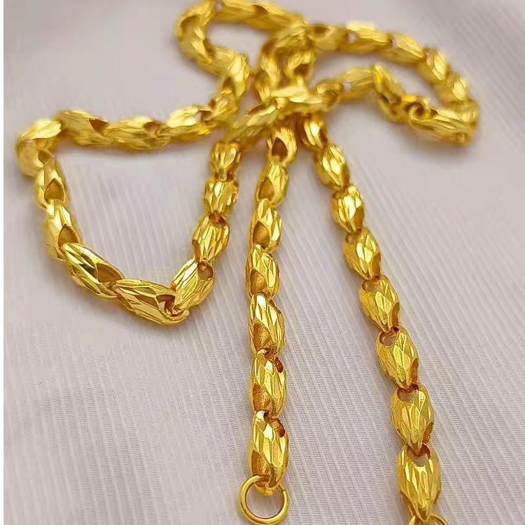 合金项链 合金材质项链【麦穗项链】时尚潮流金色空心霸气精美素款