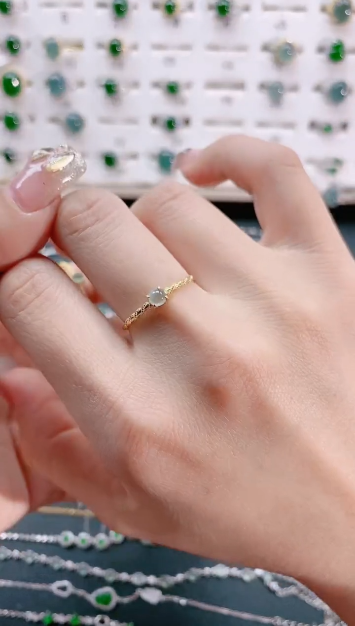 【闪购商品】翡翠戒指银S925镶嵌天然翡翠